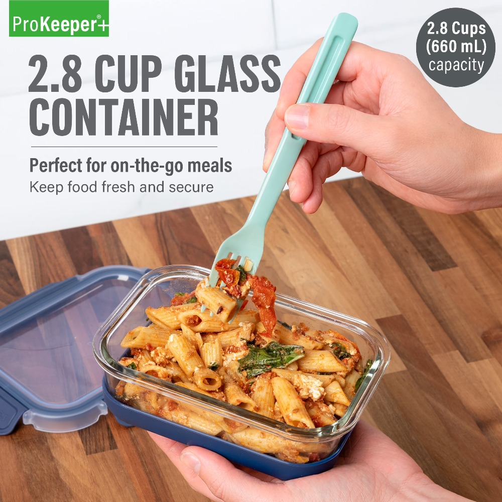 Food Storage With Glass Lids - 2.8 Cup Glass Food Storage Container