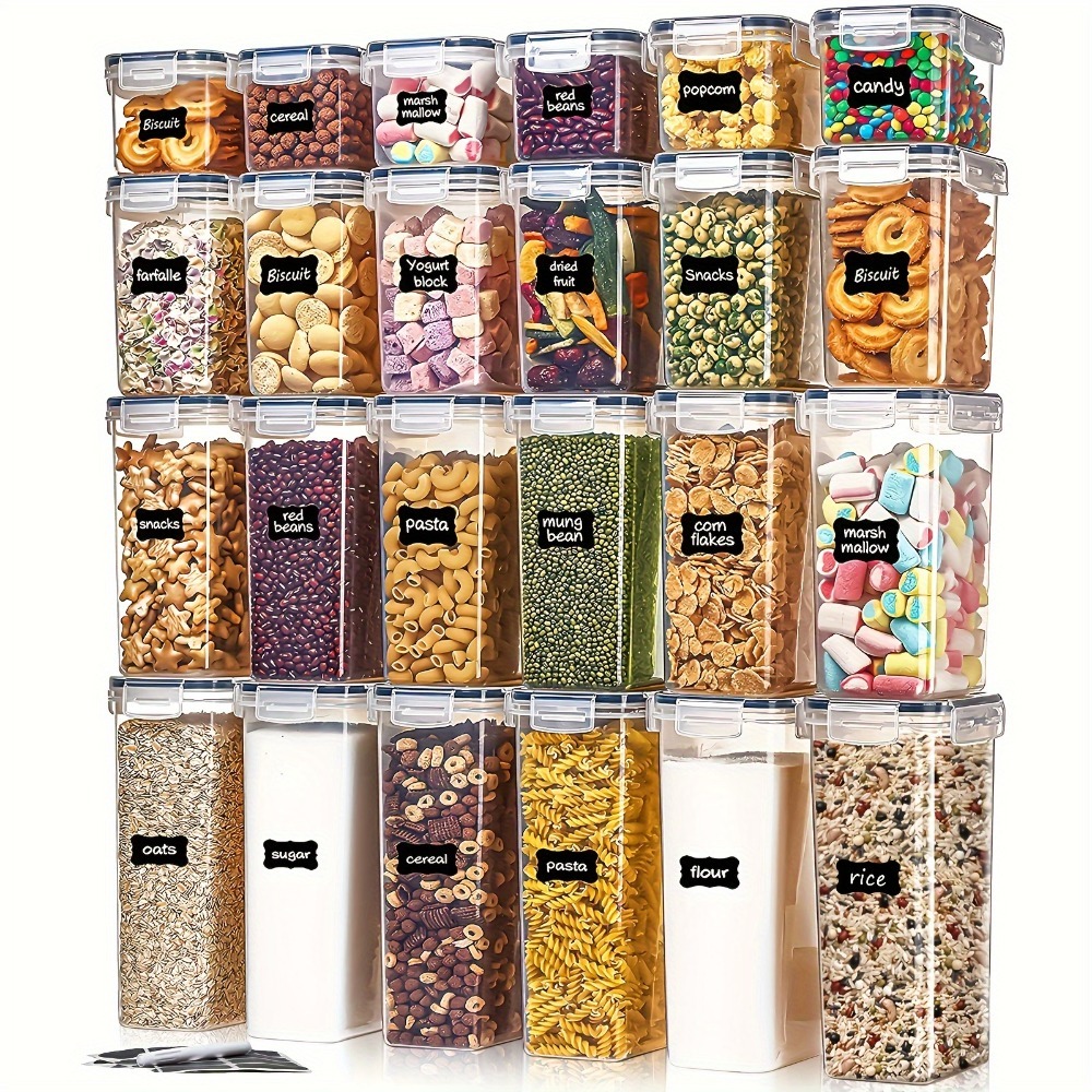 Food Storage Bins - 24Pcs Food Storage Containers 12 Boxes