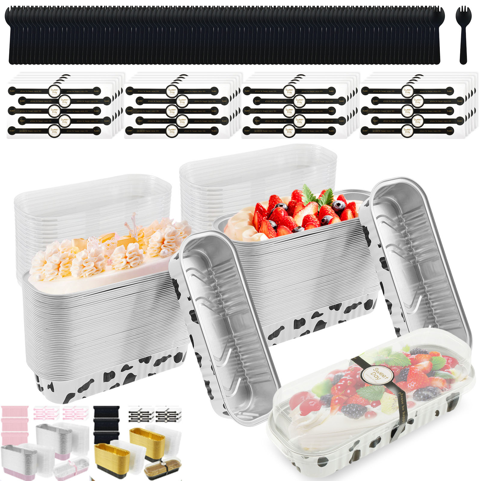 Portion Control Container - Mini Loaf Pans with Lids Rectangle