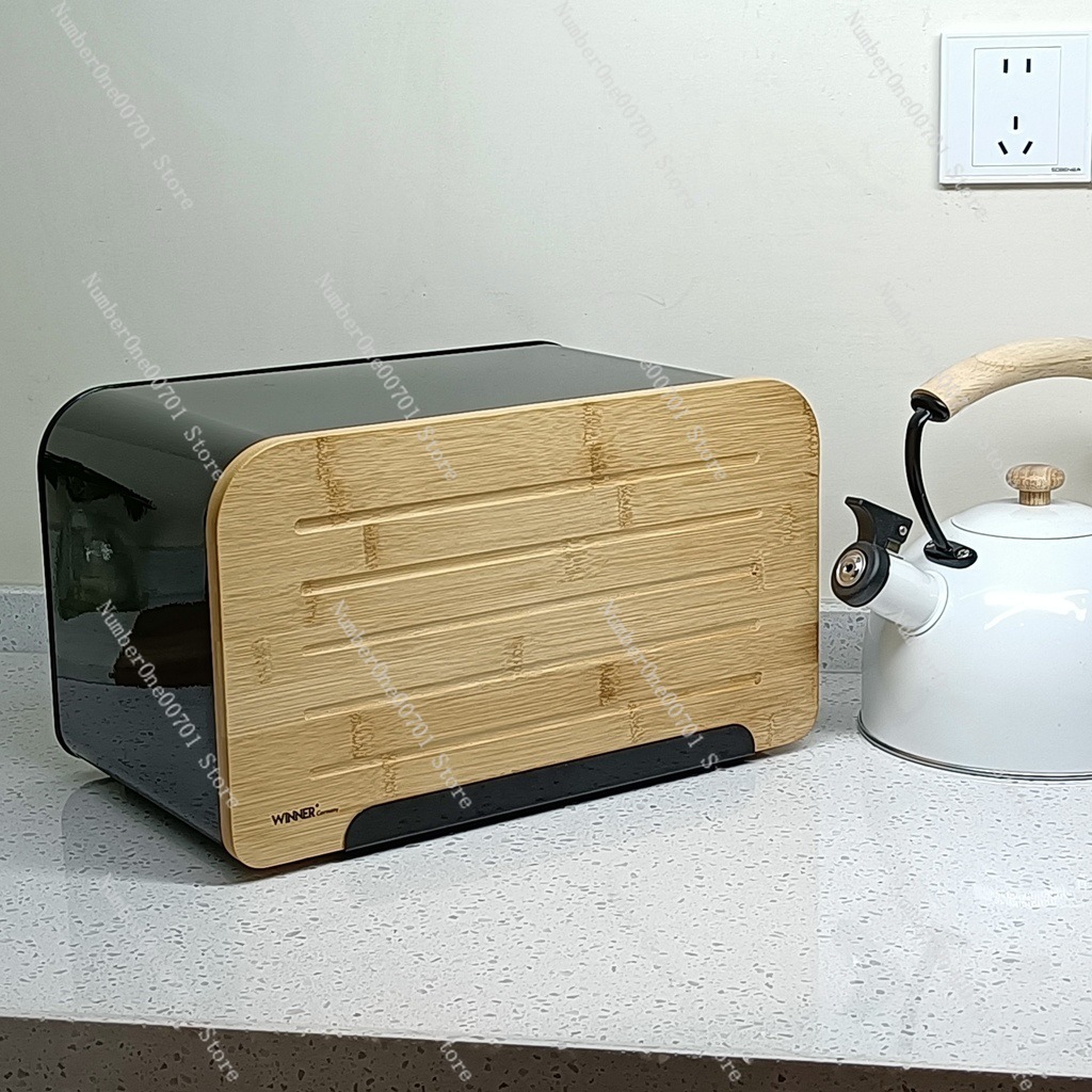 Food Storage Bins - Kitchen Bread Box with Bamboo Lid,