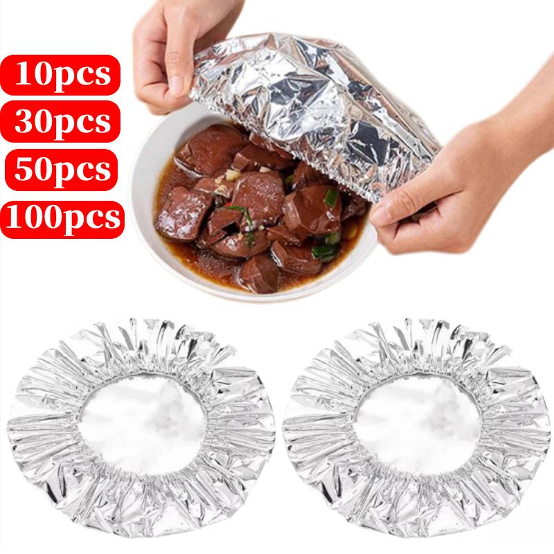 Food Storage Bowls - 10-100PCS Repeatable Film Insulation Cover,Aluminium Foil