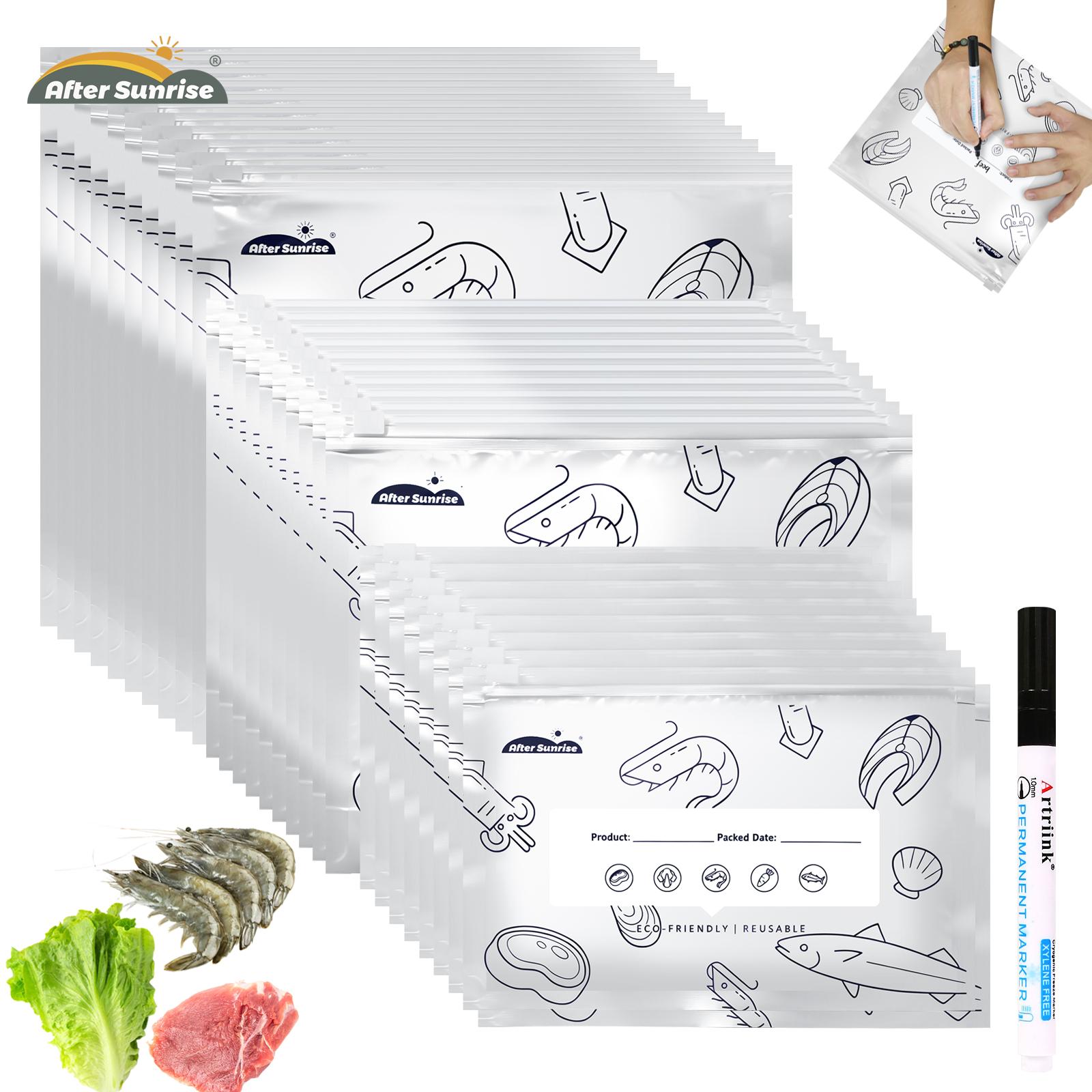 Food Storage Vacuum Bags - 【Refrigerated Food】Reusable Aluminum Foil Sealable Storage