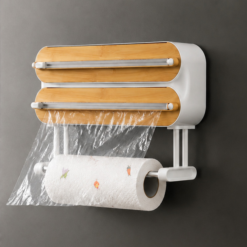 Portion Control Container - Magnetic Food Wrap Dispenser Cutter Cling