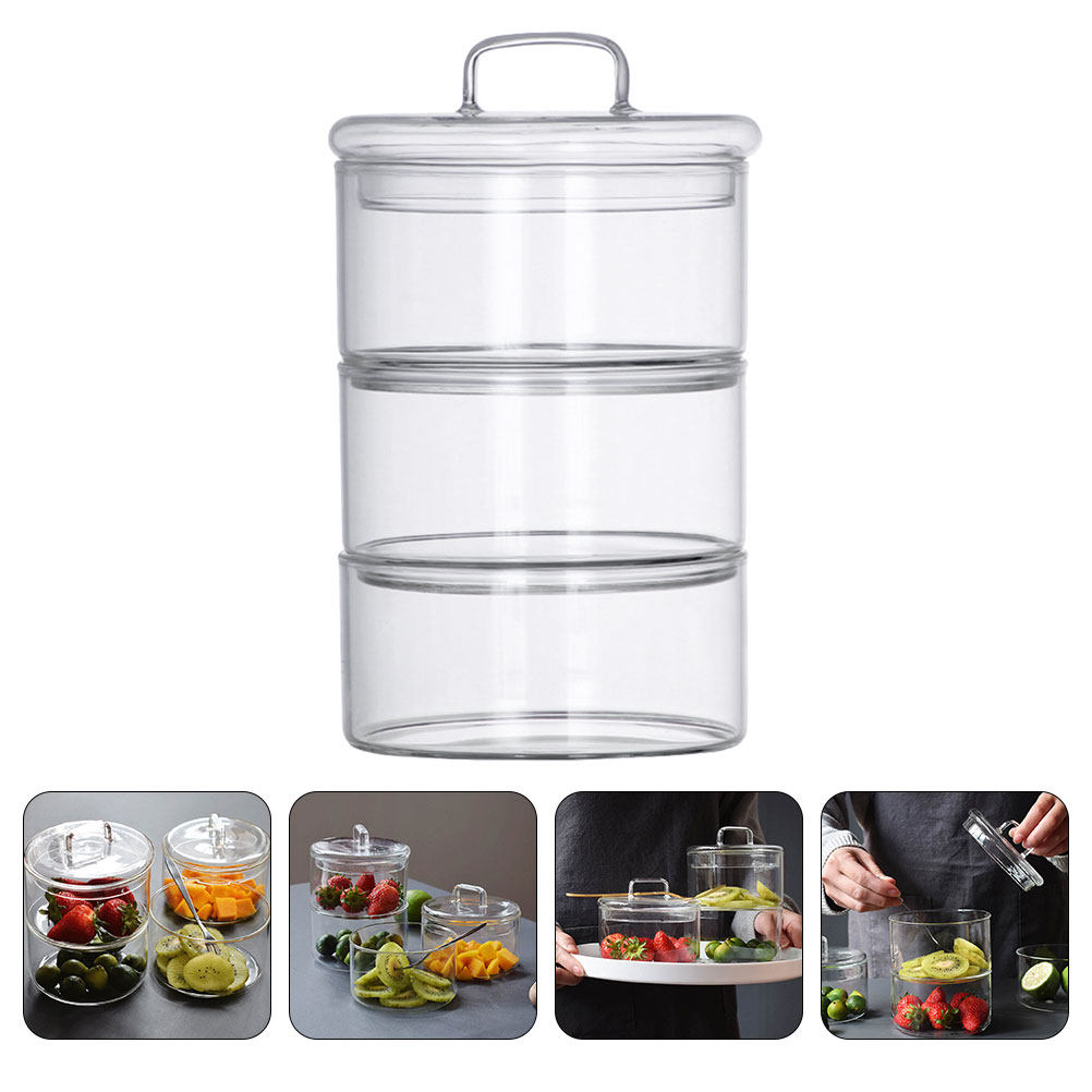 Food Storage Bowls - 1Set Clear Glass Storage Bowl Salad
