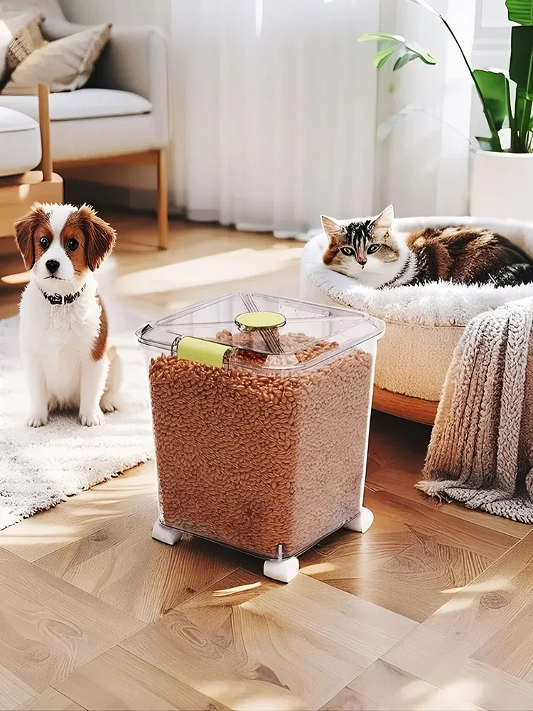 Dog Food Storage Xl - Large Capacity Transparent Dog And Cat