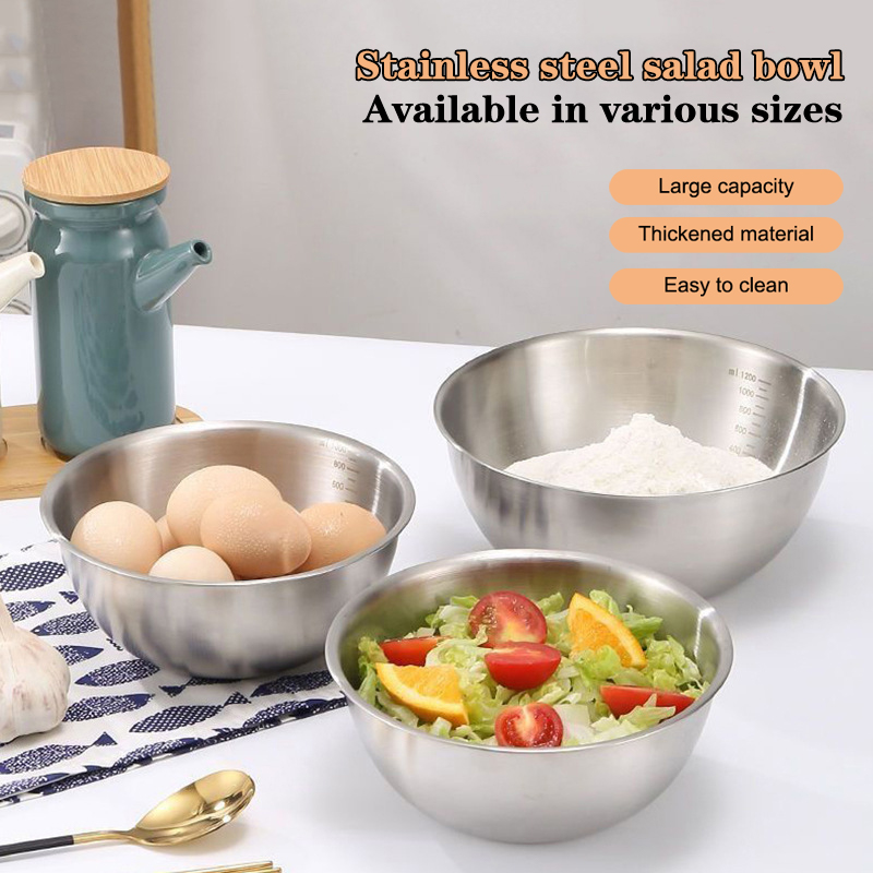Food Storage Essentials - 1PC Stainless Steel Bowl Set With