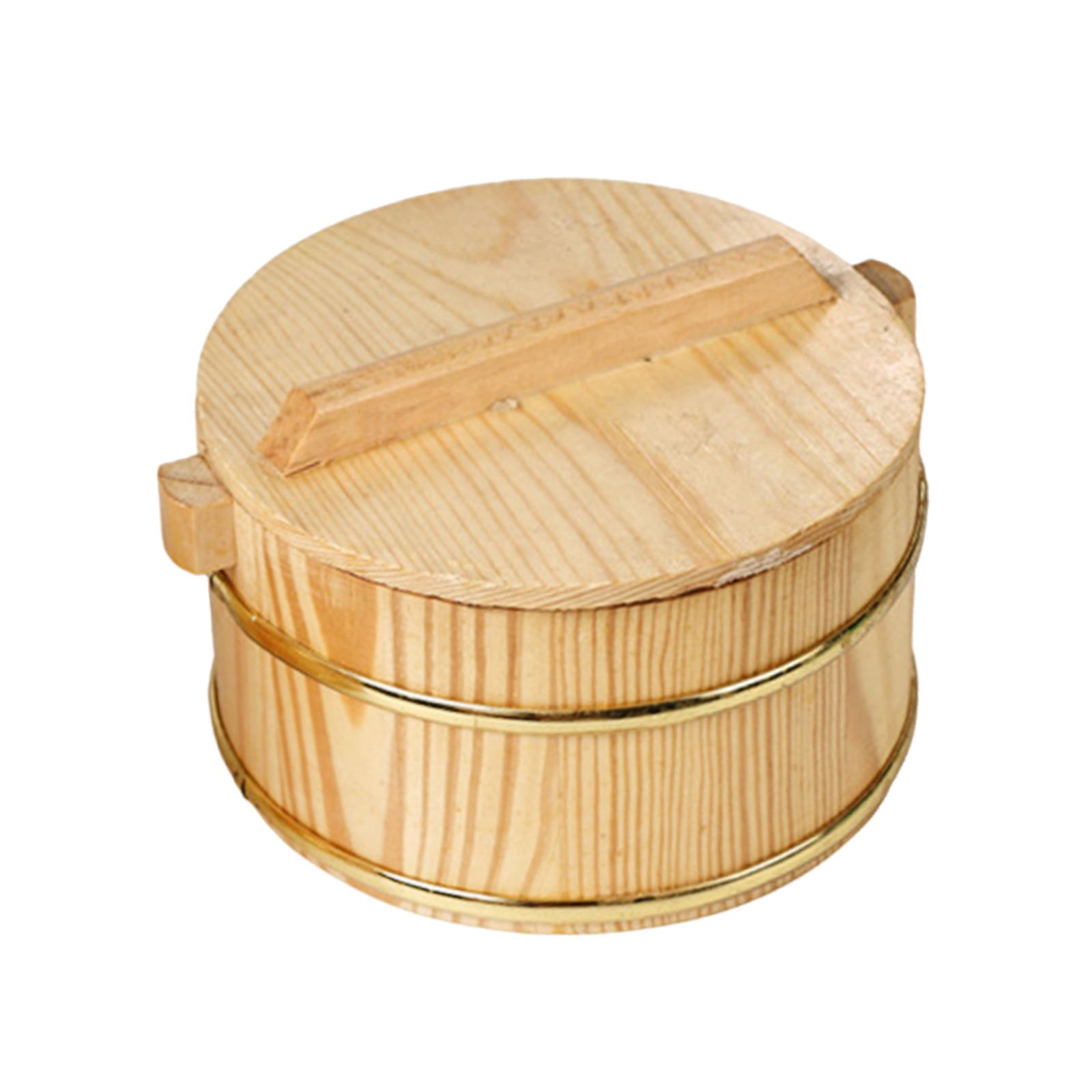 Food Storage For Restaurant - Wooden Steaming Rice Bucket Dinner Plate