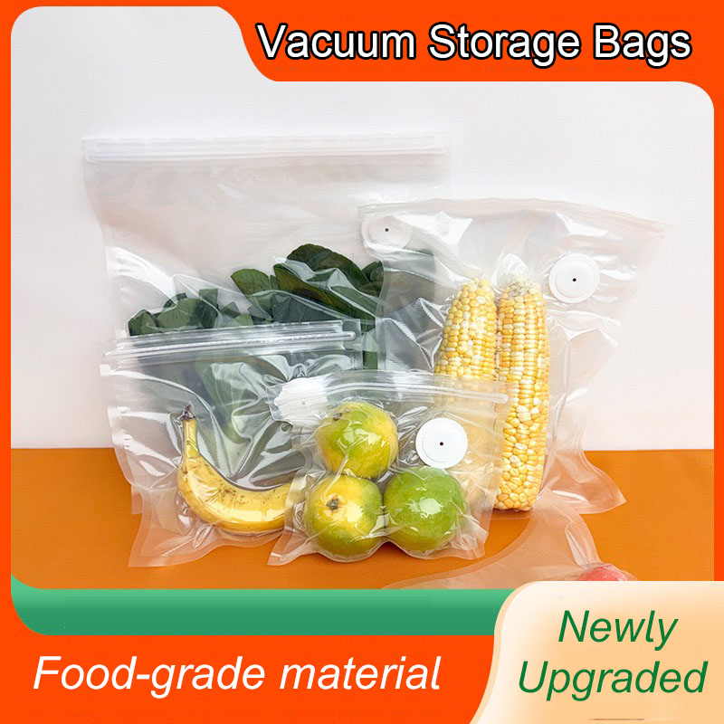Food Storage Zip Bags - New Reusable Air Vacuum Storage Bags
