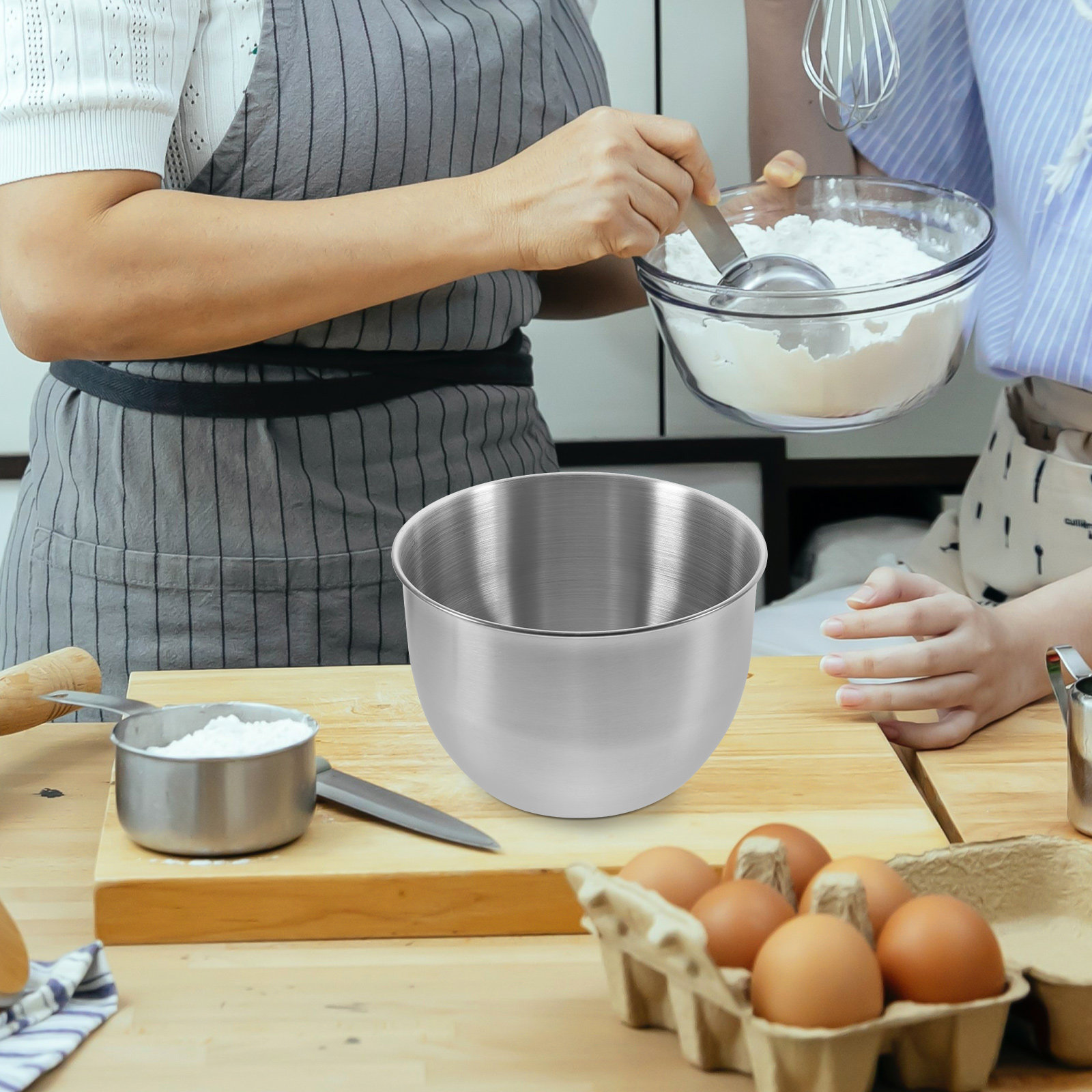 Food Storage Bowls - Deep Stainless Steel Mixing Bowl Thick