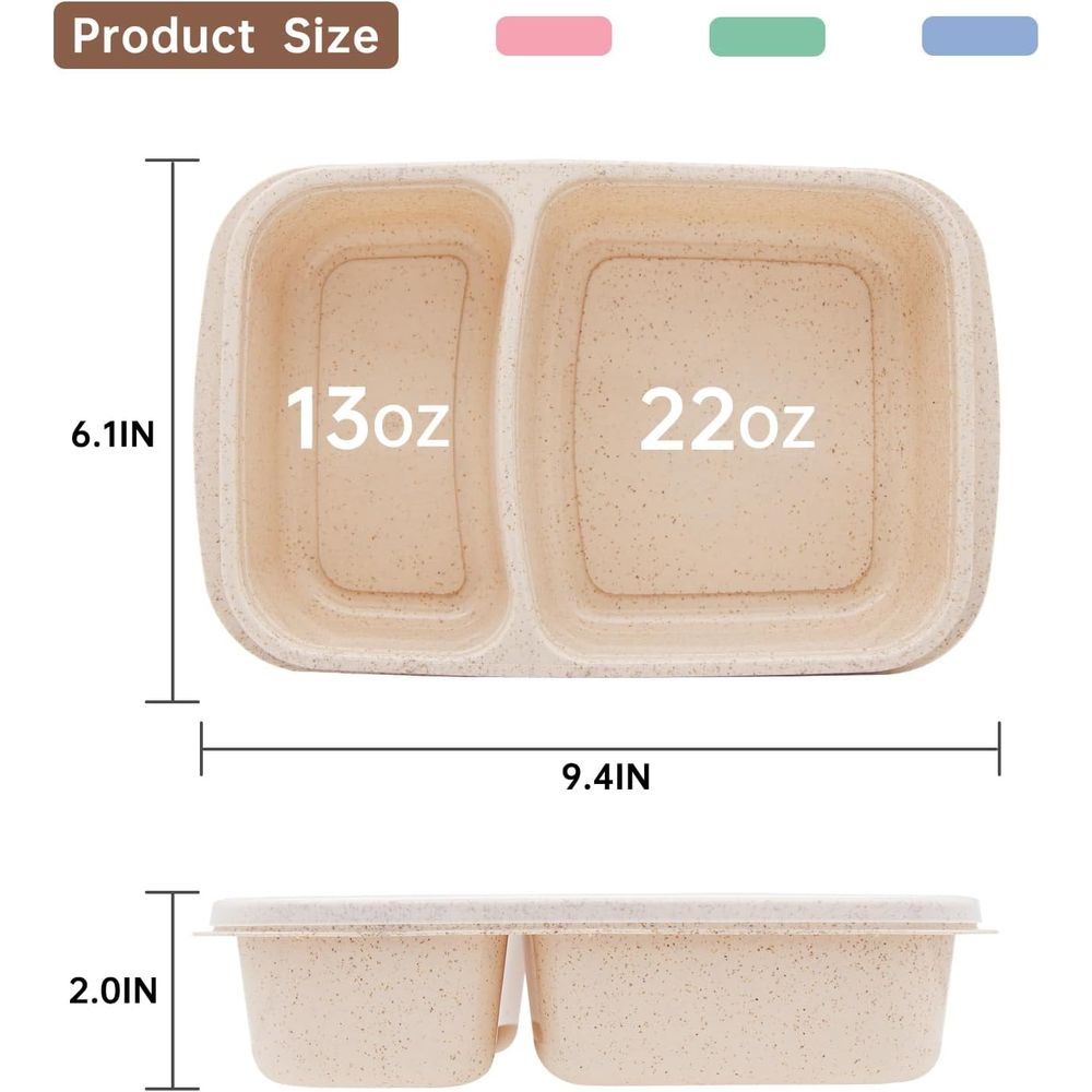 4 Pack Bento Lunch Box, 2 Comp - огляд і ціна Food Storage Safe