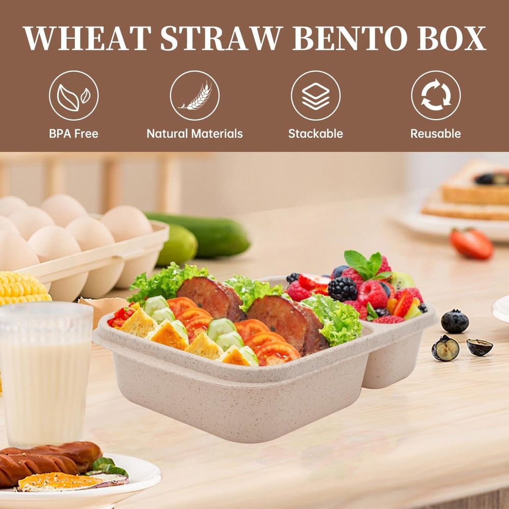 4 Pack Bento Lunch Box, 2 Comp - огляд і ціна Food Storage Safe