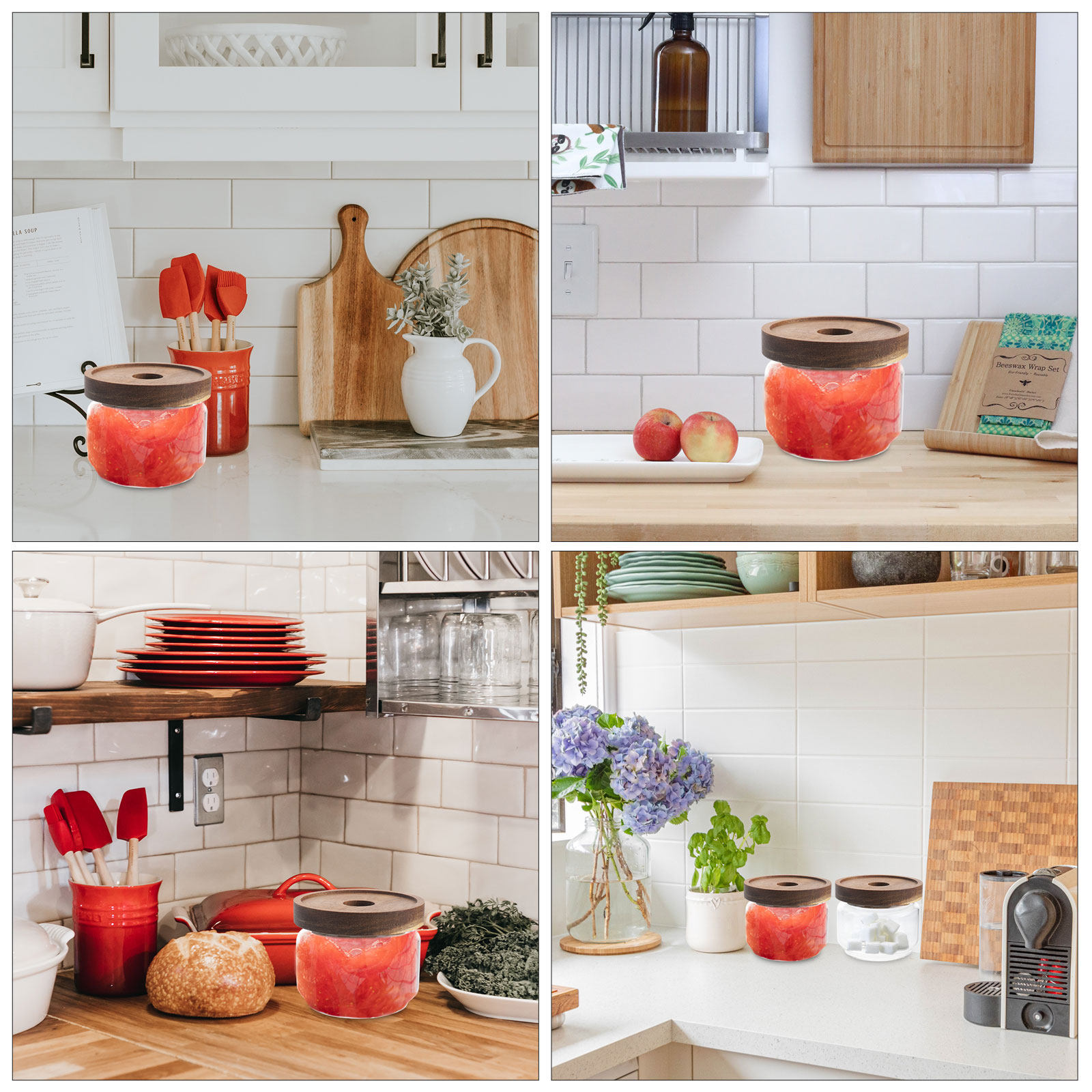 350Ml Clear Heat-Resistant Gla - огляд і ціна Food Storage Jars With Wooden Lids