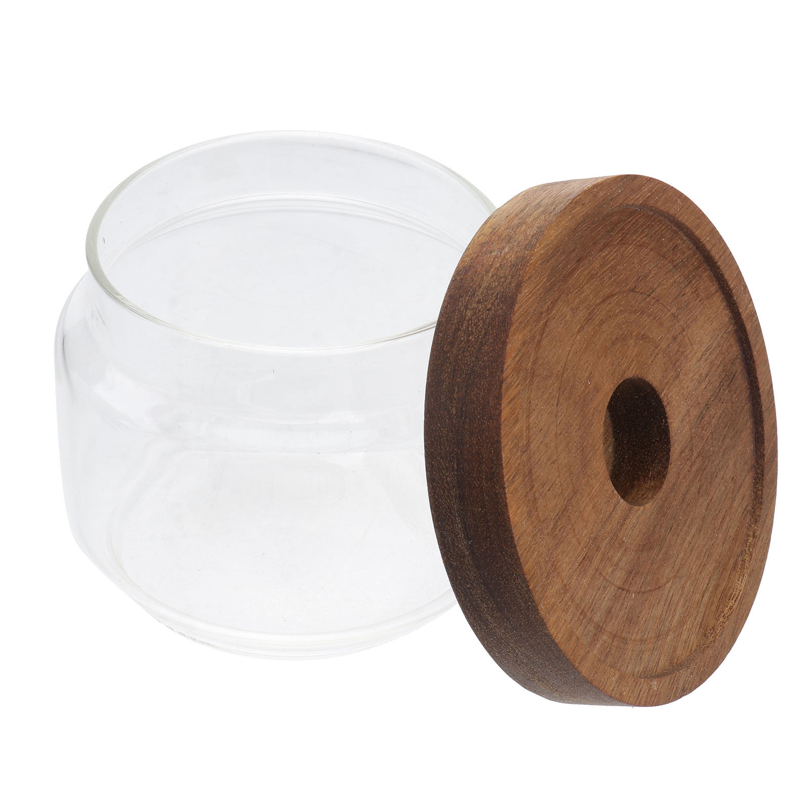 350Ml Clear Heat-Resistant Gla - огляд і ціна Food Storage Jars With Wooden Lids