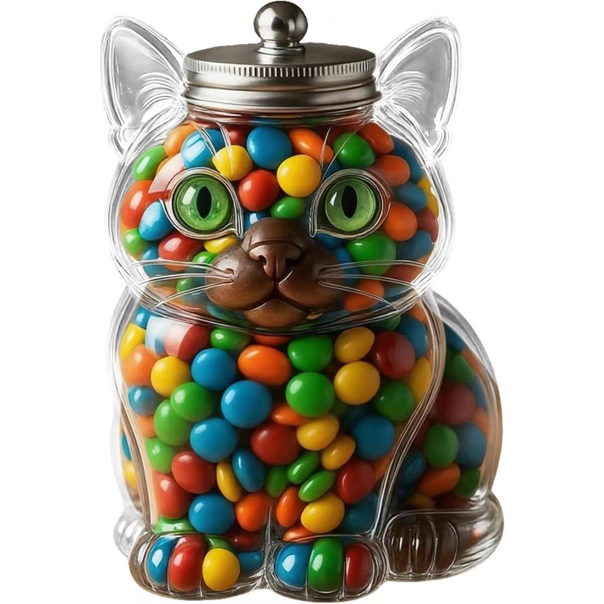 Cute Cat Shaped Glass Candy Ja - огляд і ціна Food Storage With Glass Lids