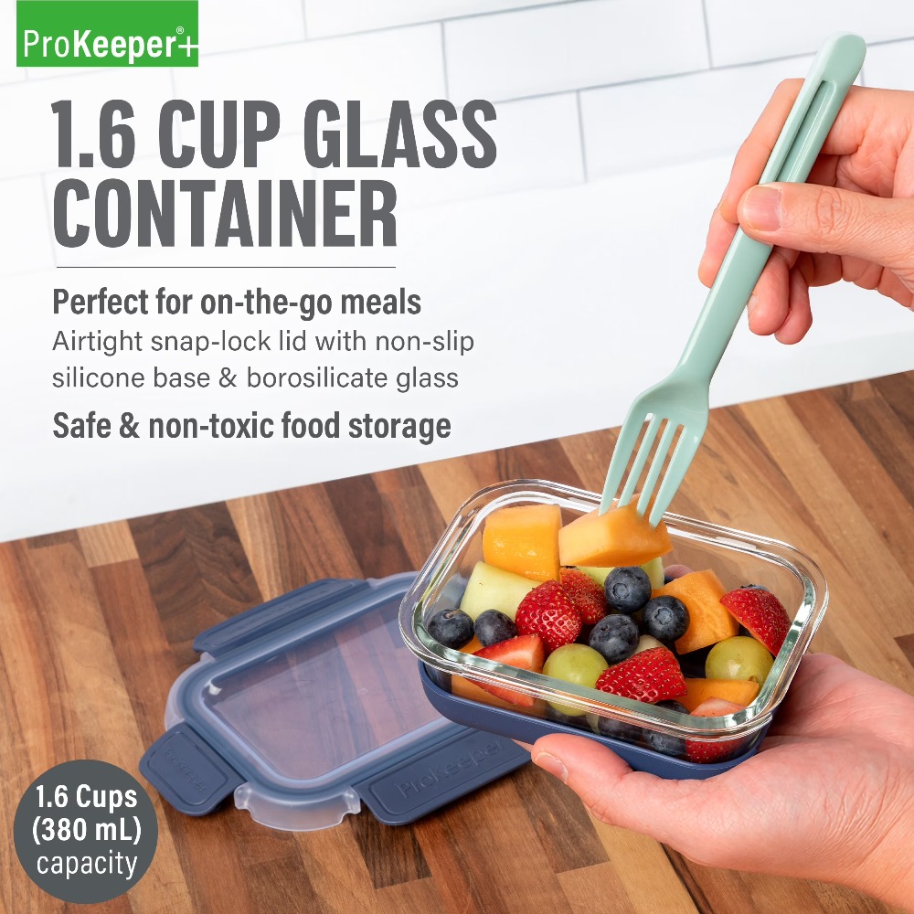 2 Pack 1.6 Cup Glass Food Stor - огляд і ціна Food Storage With Glass Lids