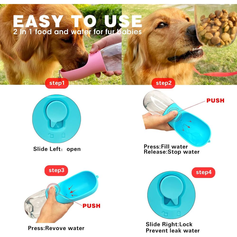 Dog Water Bottle with Food Con - огляд і ціна Food Storage Essentials