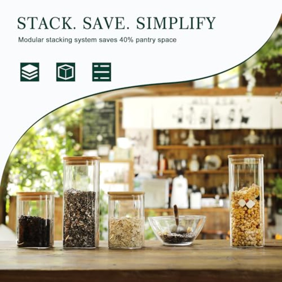 12-Pack Square Glass Storage J - огляд і ціна Food Storage With Glass Lids