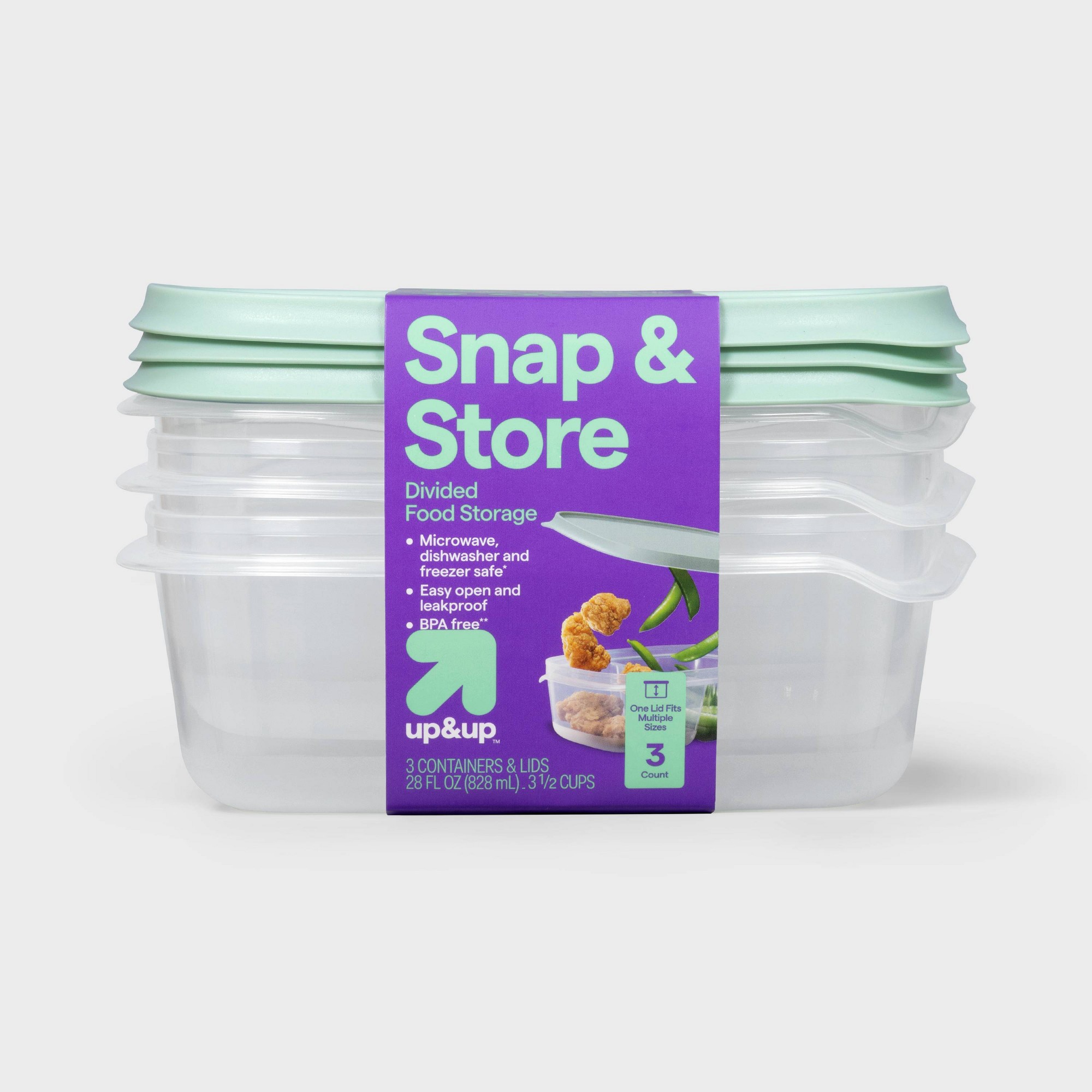 3ct Clear Plastic Divided Rect - огляд і ціна Food Storage Dividers
