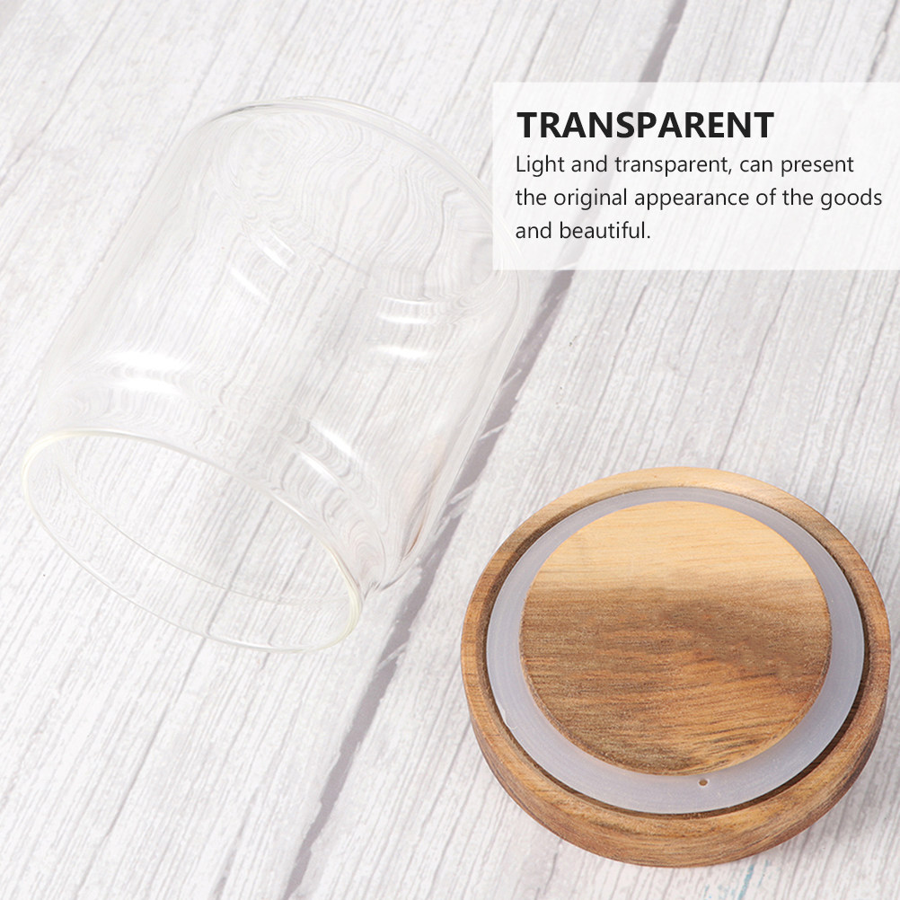 2Pcs High Borosilicate Glass F - огляд і ціна Food Storage Jars With Wooden Lids
