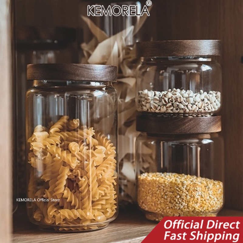 Wood Lid Glass Airtight Canist - огляд і ціна Food Storage Jars With Wooden Lids