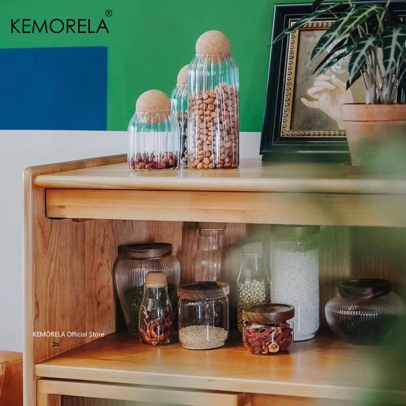 Wood Lid Glass Airtight Canist - огляд і ціна Food Storage Jars With Wooden Lids