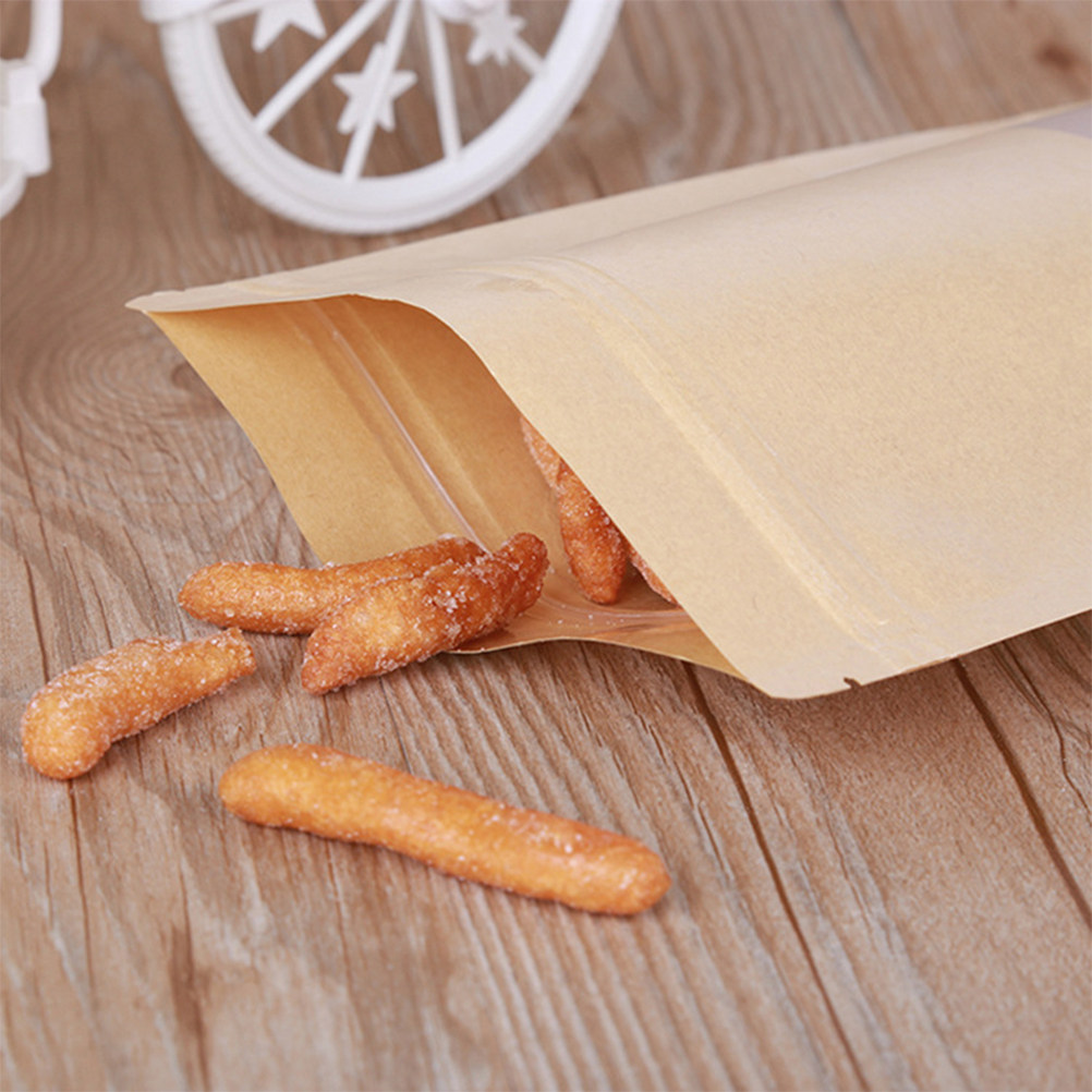 50Pcs Standing Kraft Paper Zip - огляд і ціна Food Storage Safe
