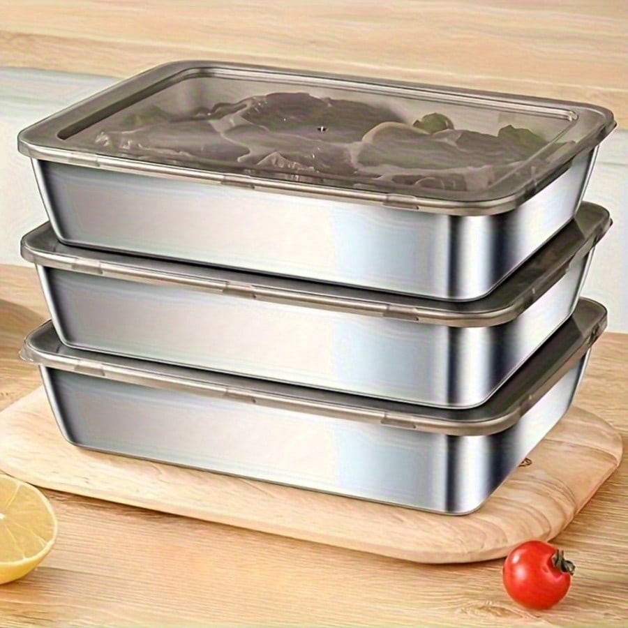 6pcs(3 Boxes+ 3 Lids) Stainles - огляд і ціна Food Storage Essentials