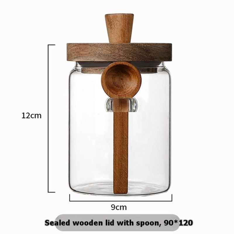 ABJI-Glass Jar With Wooden Lid - огляд і ціна Food Storage Jars With Wooden Lids