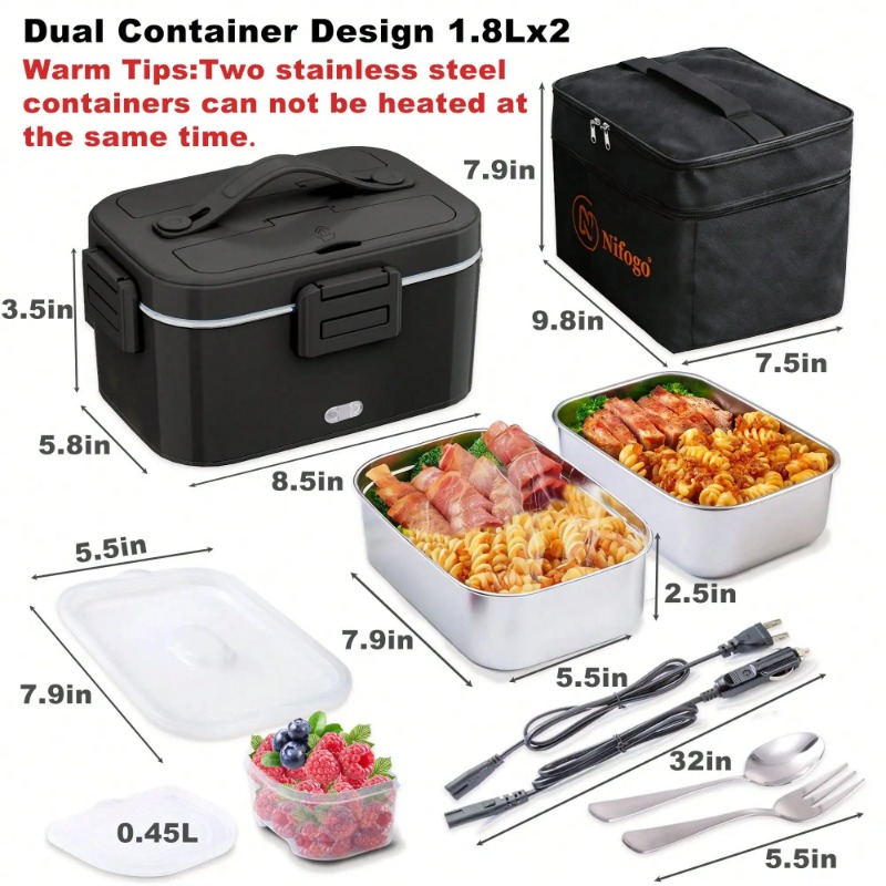 100W Electric Heated Lunch Box - огляд і ціна Portable Food Warmer