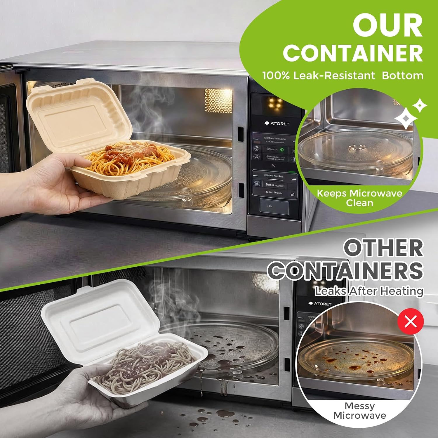 50 Pack 16oz Clamshell Take Ou - огляд і ціна Food Storage Safe