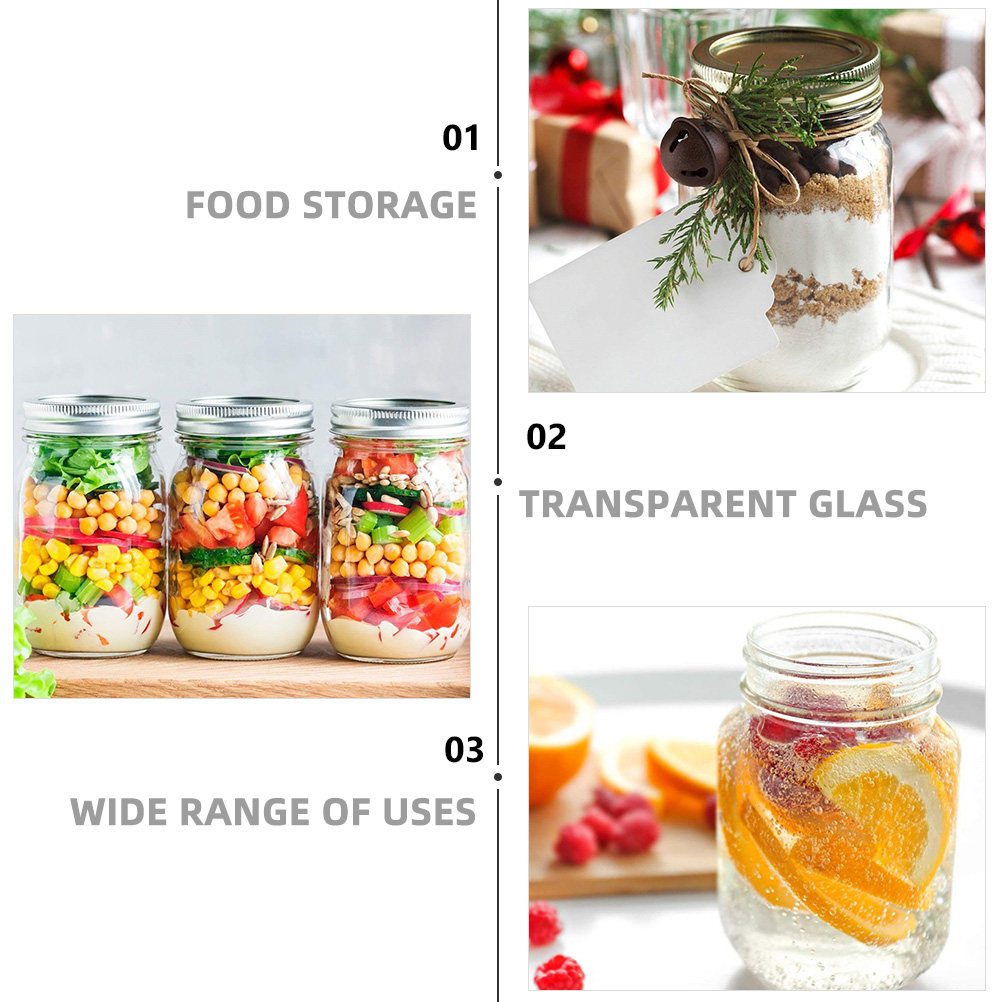 6Pcs Transparent Round Glass J - огляд і ціна Food Storage With Glass Lids