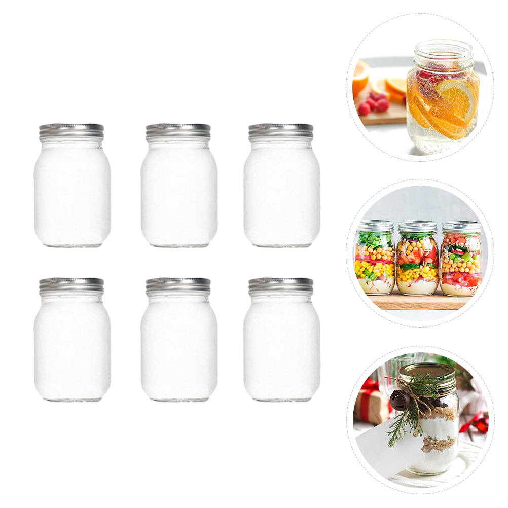 6Pcs Transparent Round Glass J - огляд і ціна Food Storage With Glass Lids