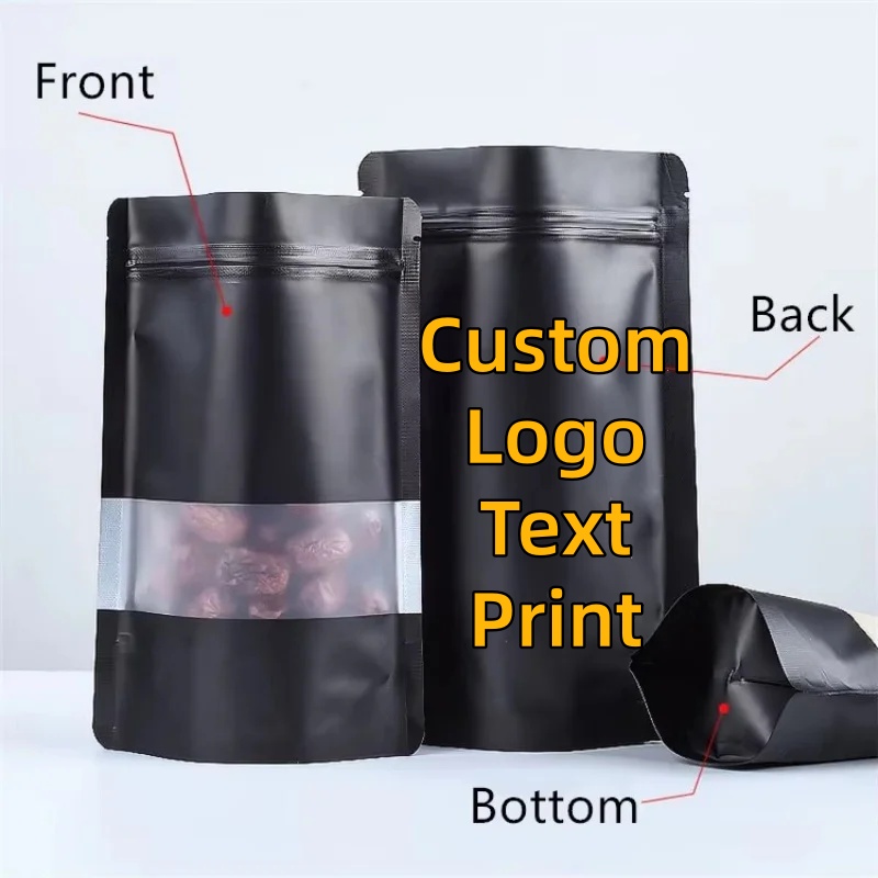 100PCS Stand-up Matte Black Al - огляд і ціна Food Storage Zip Bags