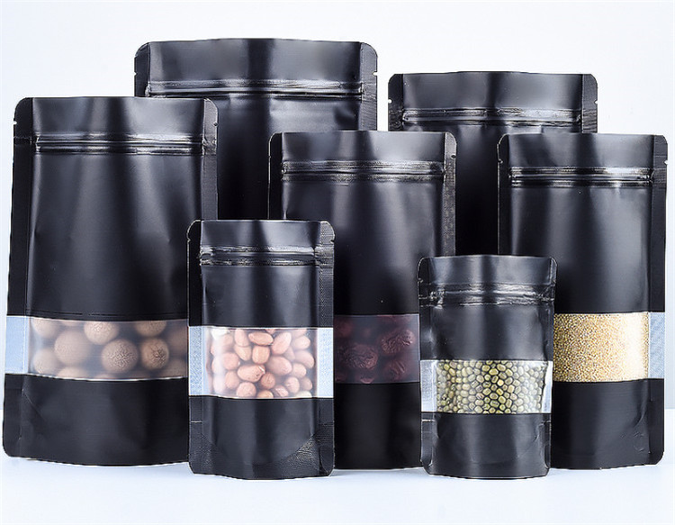 100PCS Stand-up Matte Black Al - огляд і ціна Food Storage Zip Bags