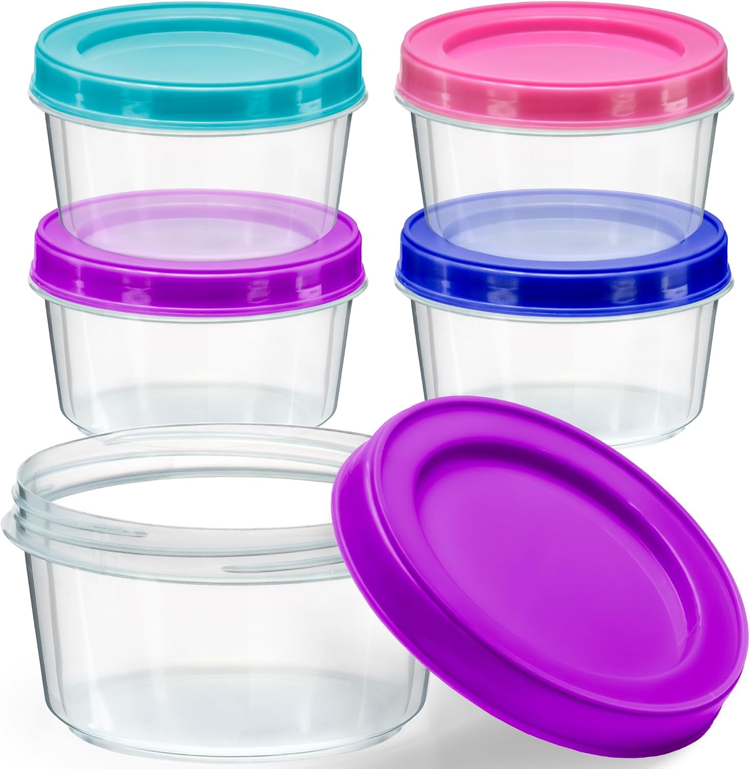 4 Pack - 7 oz Plastic Food Sto - огляд і ціна Food Storage Jars With Wooden Lids