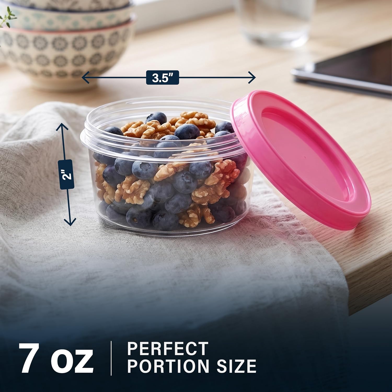 4 Pack - 7 oz Plastic Food Sto - огляд і ціна Food Storage Jars With Wooden Lids
