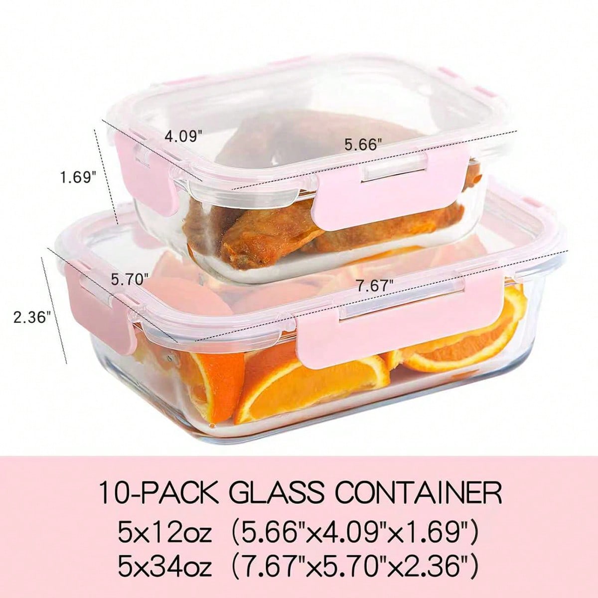 10 Pack Glass Meal Prep Contai - огляд і ціна Food Storage Bins