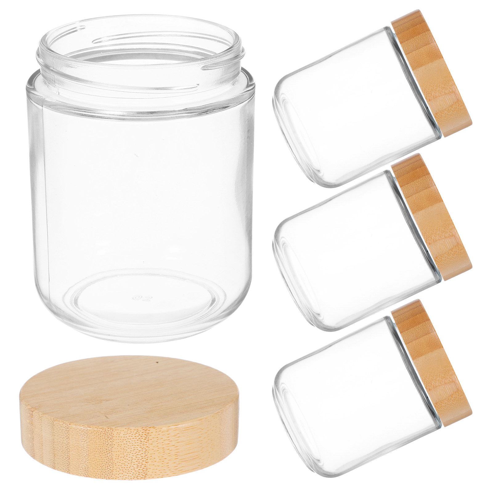 4Pcs Transparent Glass Jars wi - огляд і ціна Food Storage With Glass Lids