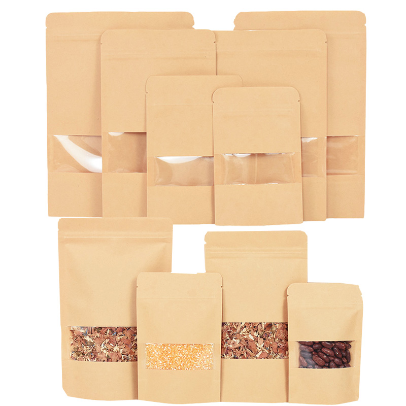 20/50pcs Kraft Paper Zip Lock  - огляд і ціна Food Storage Zip Bags