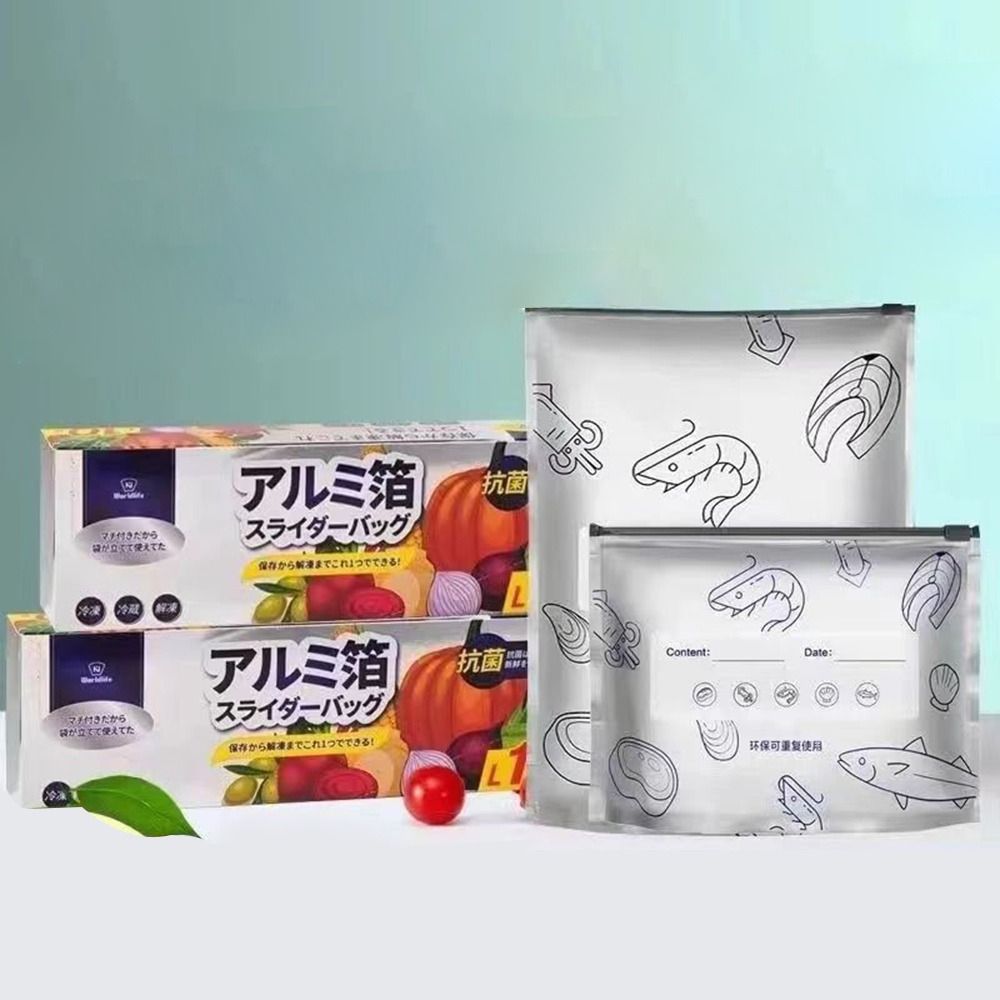 10Pcs/Bag Large Capacity Alumi - огляд і ціна Food Storage Zip Bags