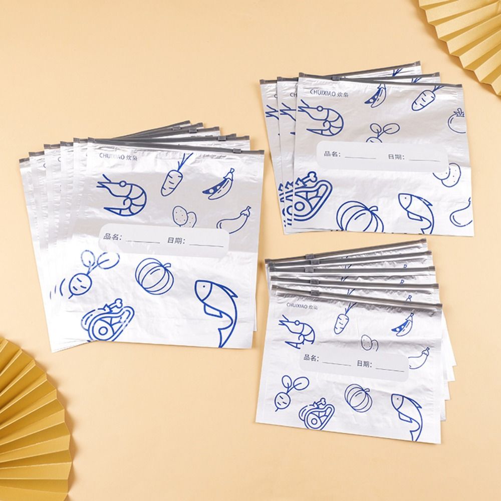 10Pcs/Bag Large Capacity Alumi - огляд і ціна Food Storage Zip Bags