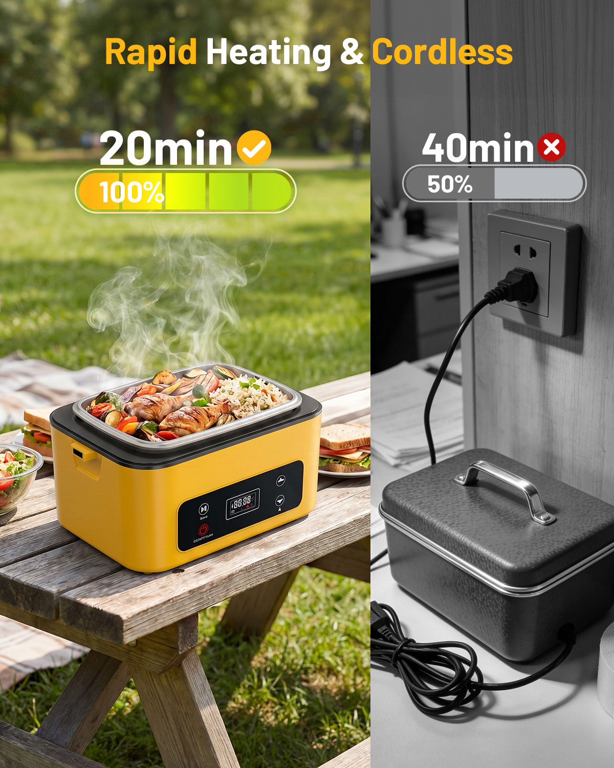 TaskStar Portable Heated Lunch - огляд і ціна Portable Food Warmer