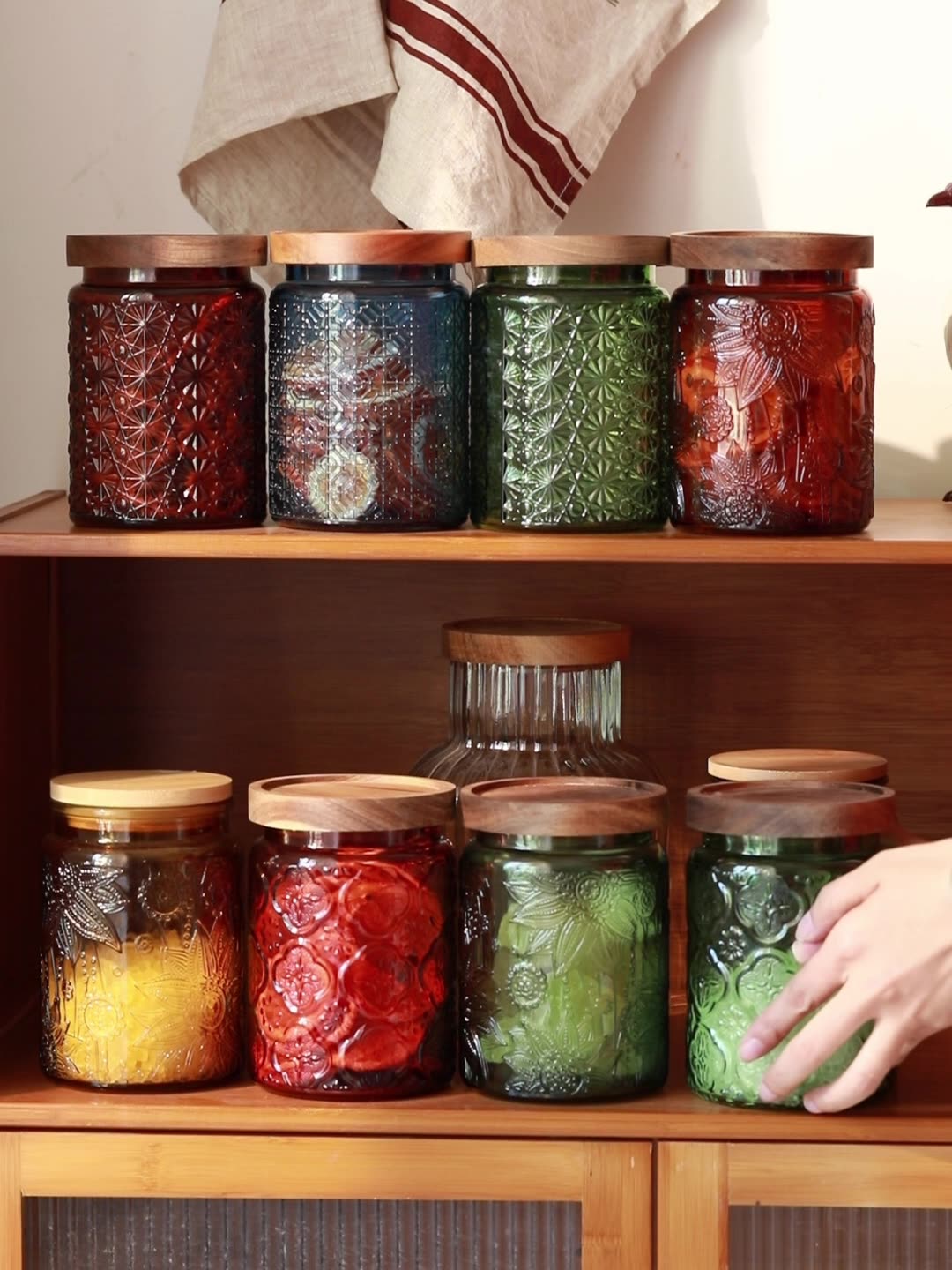 Vintage Glass Kitchen Storage  - огляд і ціна Food Storage Jars With Wooden Lids