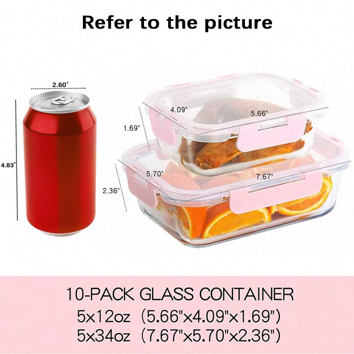 10 Pack Glass Meal Prep Contai - огляд і ціна Portion Control Container