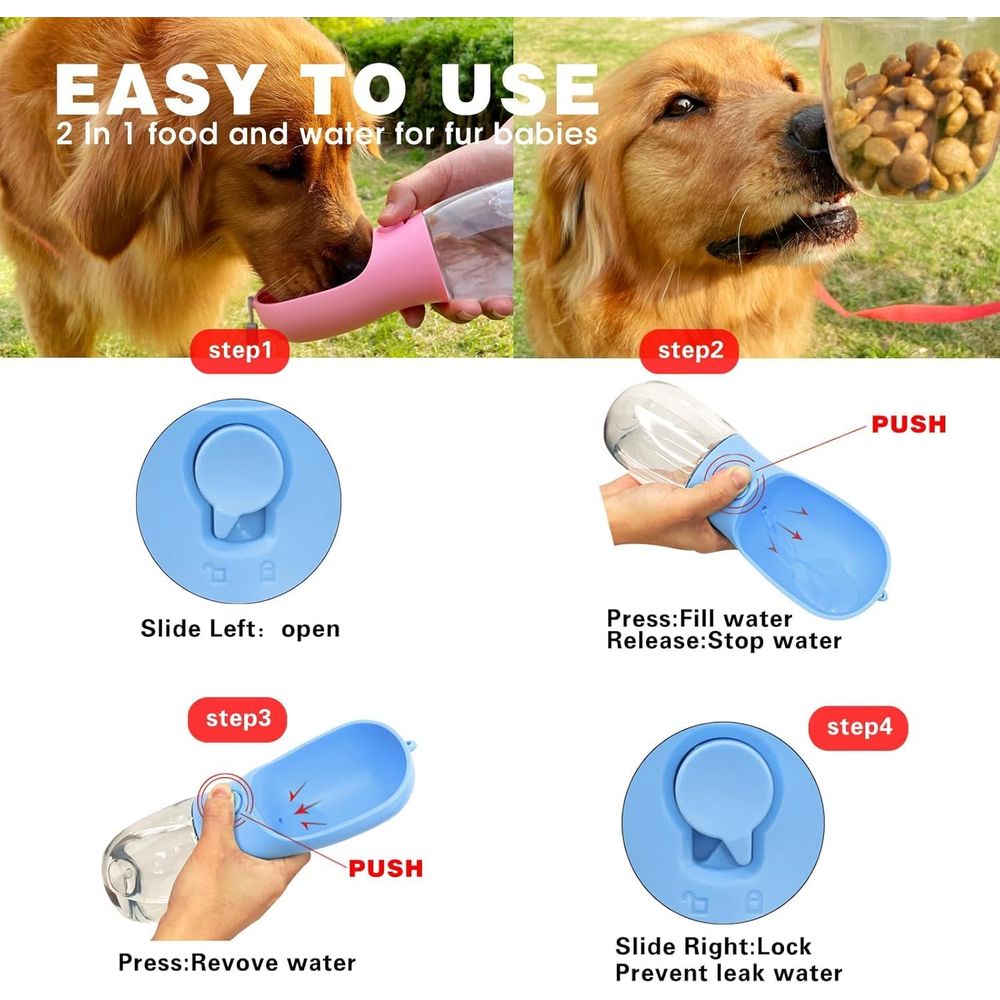 Dog Water Bottle with Food Con - огляд і ціна Food Storage Essentials